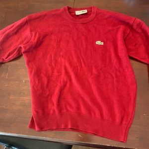 Red Knit Crewneck Sweater
